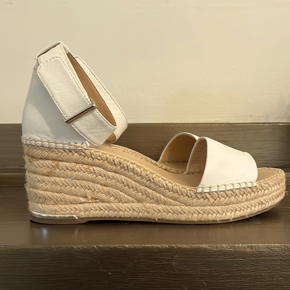 FRANCO SARTO white clemens wedge espadrilles